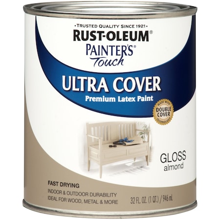 Rust-Oleum Interior/Exterior Paint, Gloss, Almond, Quart 1994502